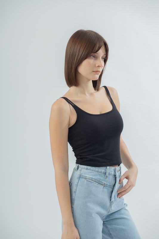 Double Straps Padded Crop Top