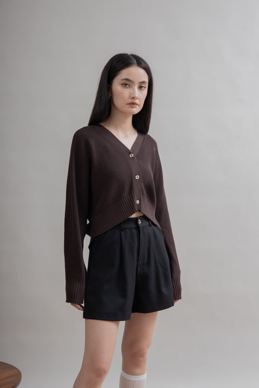 Front Pleated Relax Shorts (Black)