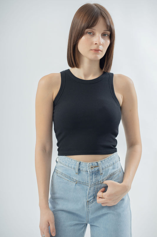 Ribbed Sleeveless Bra Top