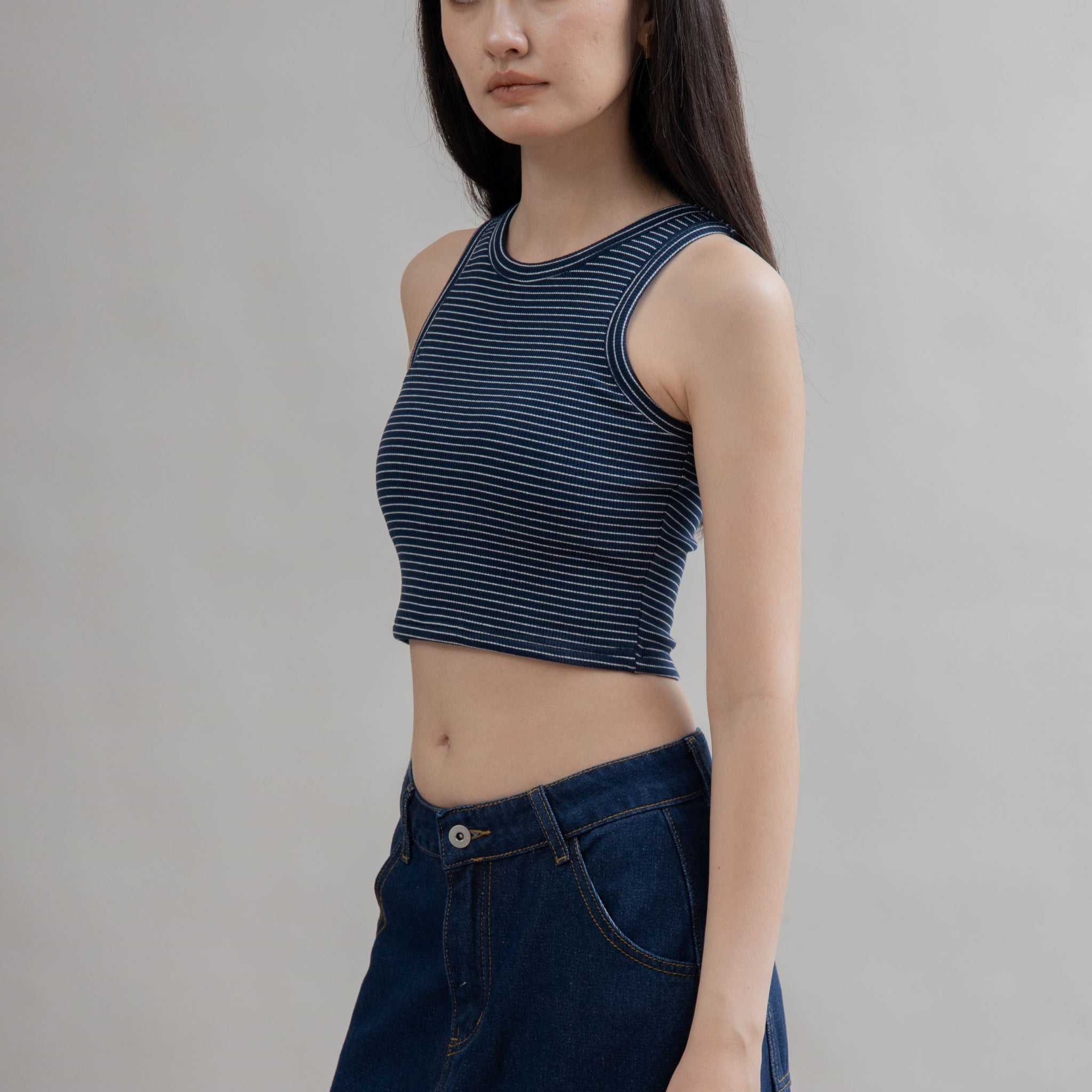 Ribbed Sleeveless Bra Top