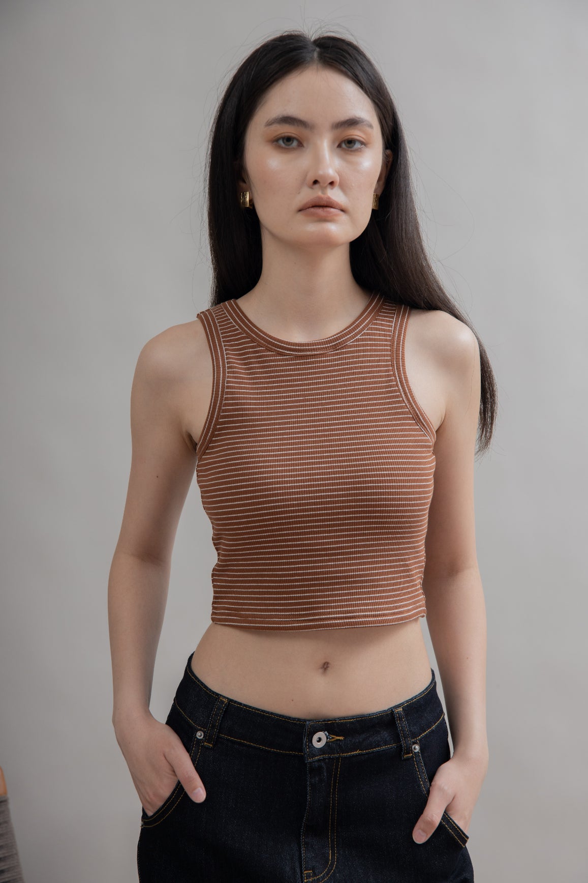 Ribbed Sleeveless Bra Top