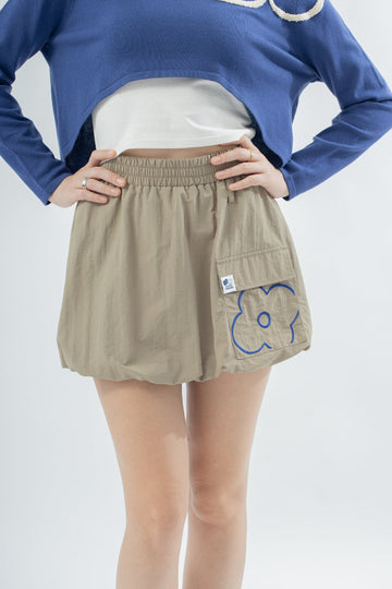 LULU Elastic Balloon Skirt (Khaki)