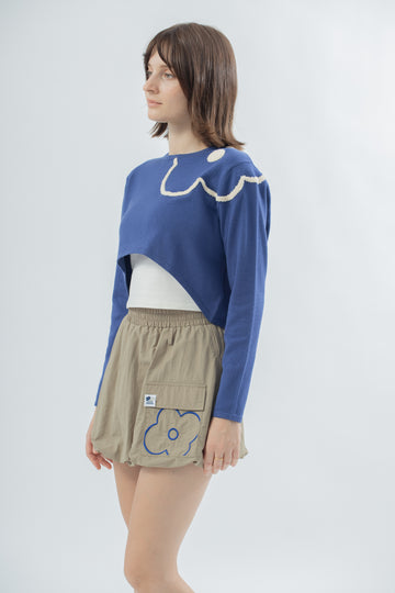 LULU Textured Outline Knit Long Sleeve (Blue)