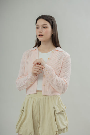 Lottie Hollow Knit Long Sleeve (Pink)