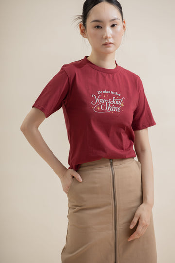 Do What Makes Your Soul Shine Tee (Dark Maroon)