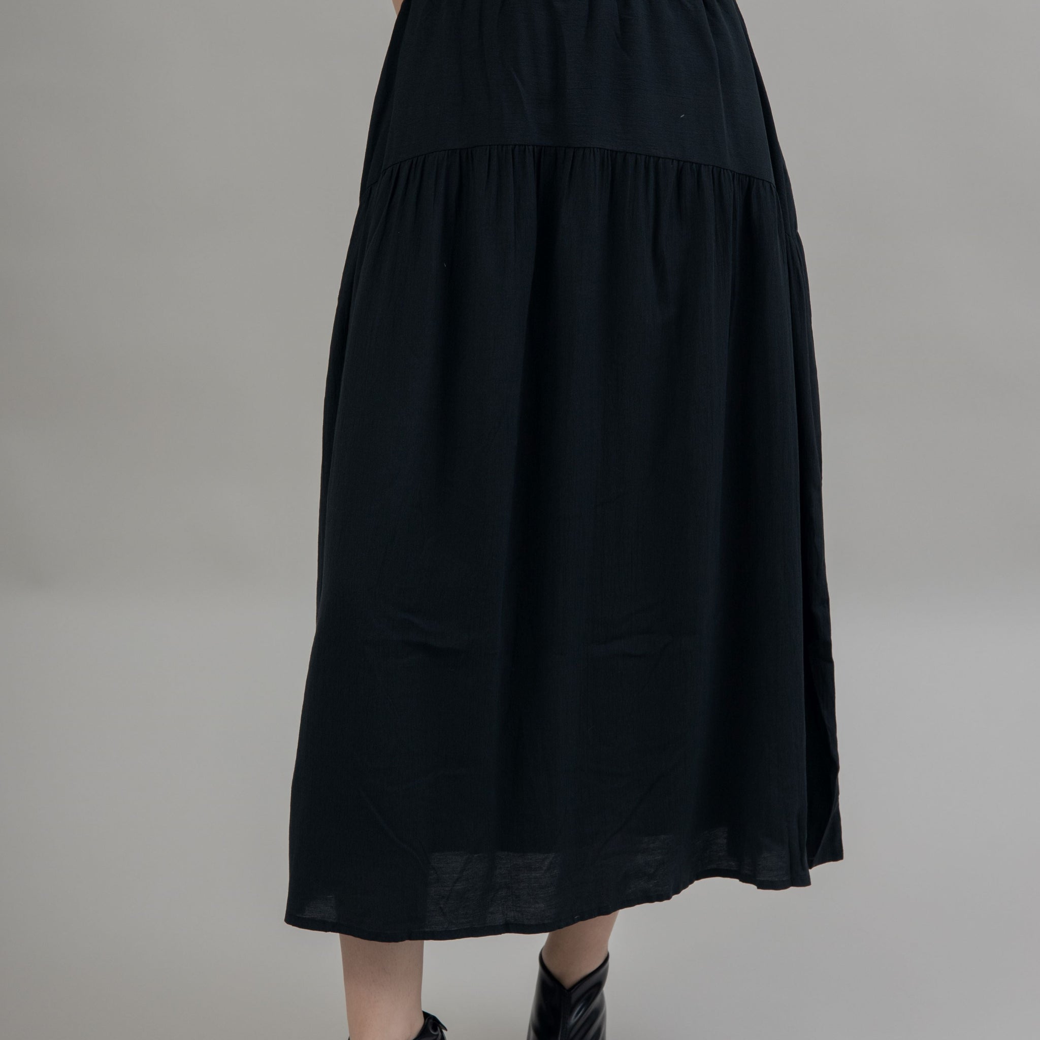 Adeline Flare Maxi Skirt (Black)