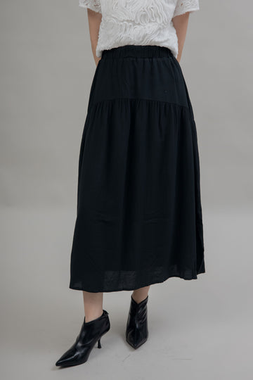 Adeline Flare Maxi Skirt (Black)