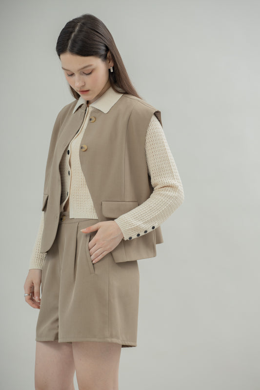 Marlow Front Pocket Vest (Khaki)