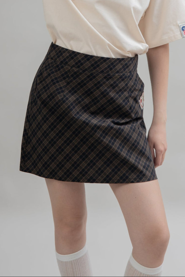 LULU Plaid A-Line Skirt (Plaid)