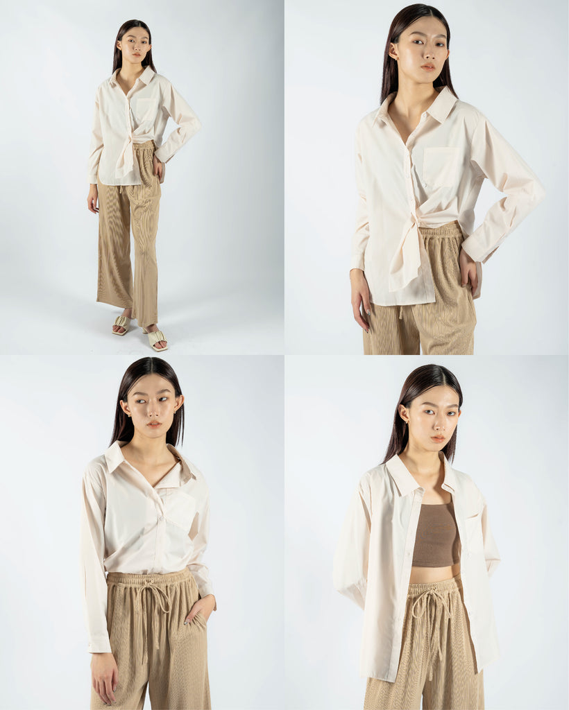Ava Multi-Wear Shirt (Cream)