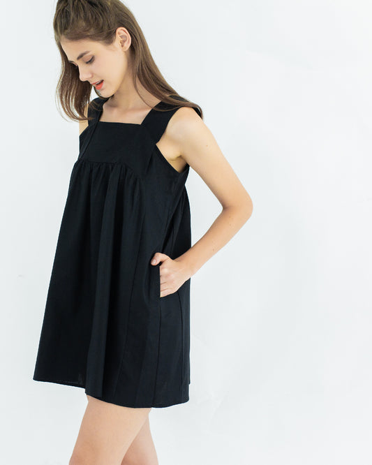 Maine Flare Mini Dress (Black)