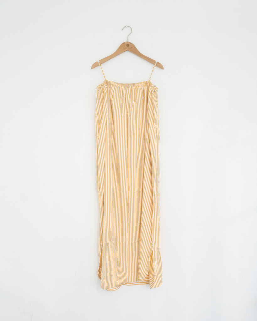 Pinstripe Maxi Dress (Yellow)