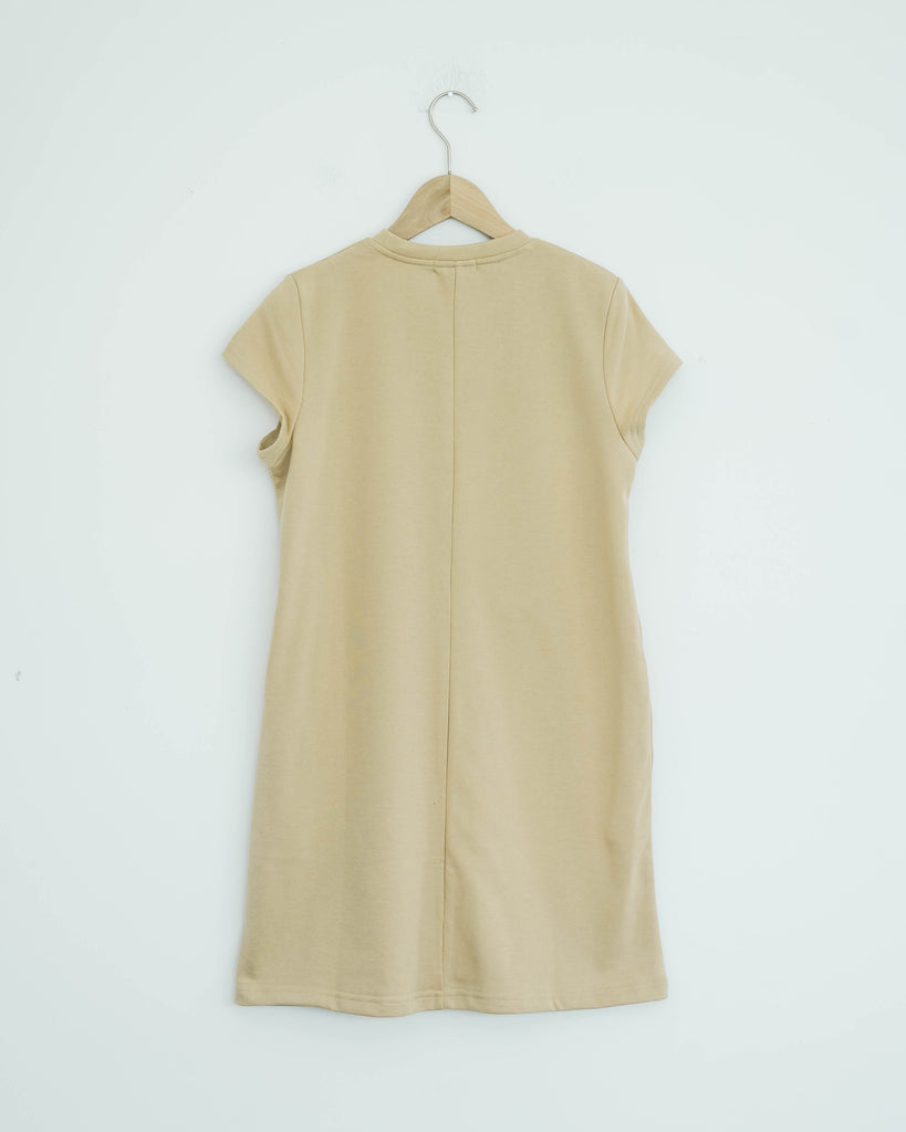 Cutline Short Sleeve Dress (Khaki)
