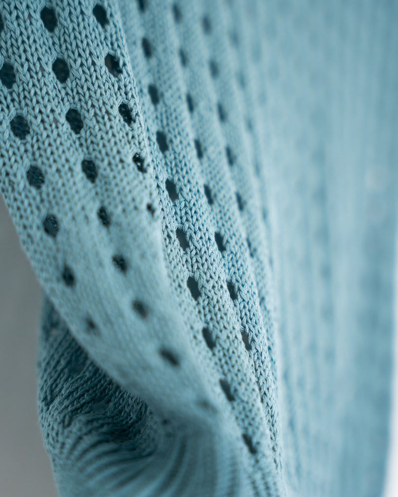 Knit Mesh Short Sleeve Top (Turquoise)