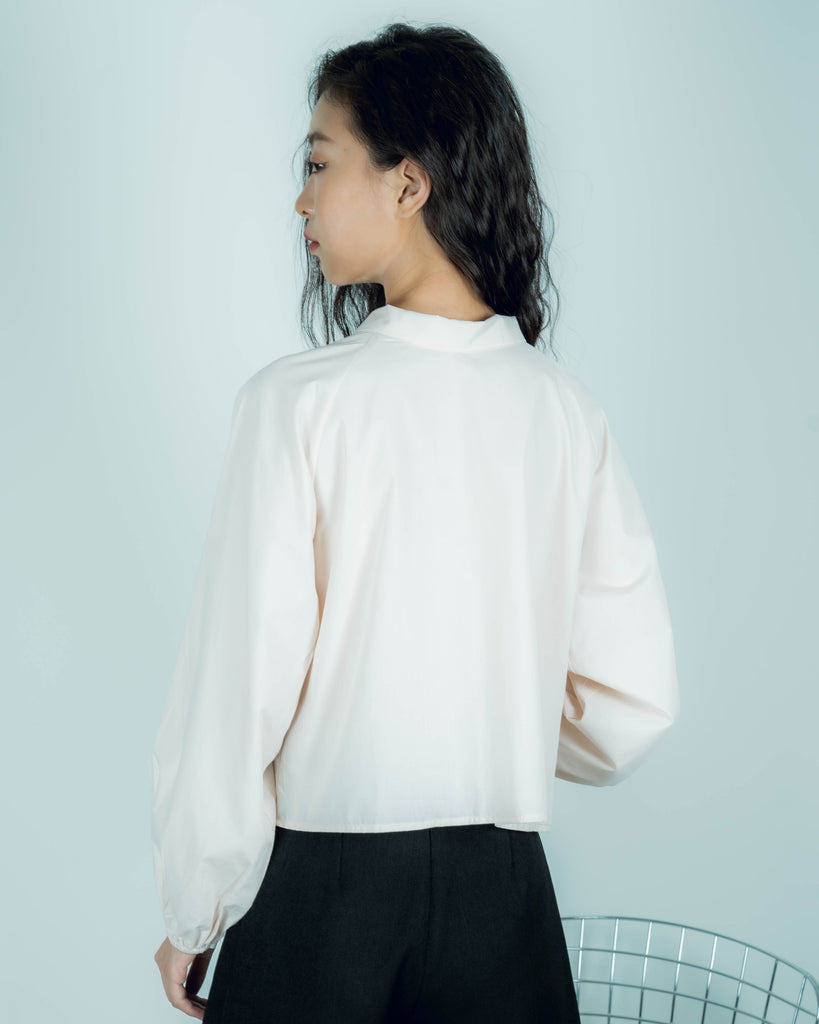 Elna Long Sleeve Two-Way Blouse (Cream)