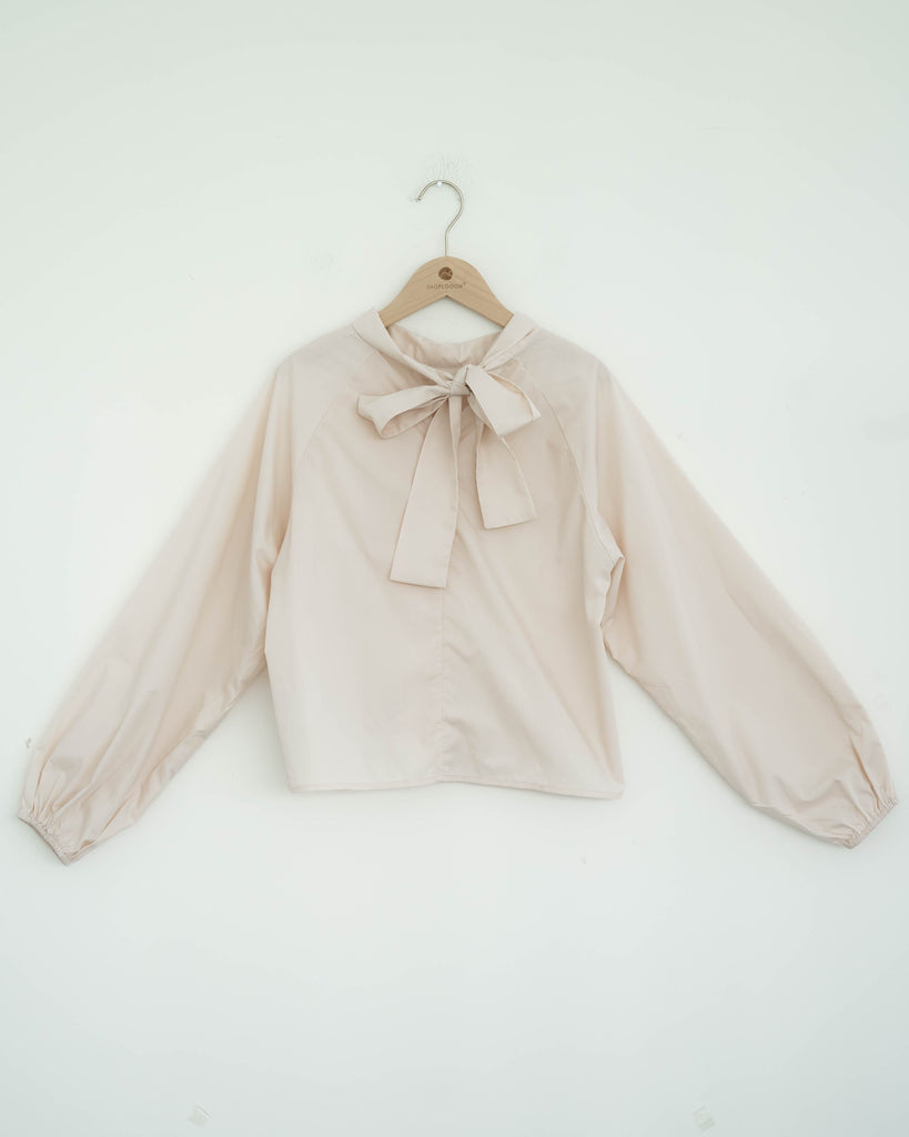 Elna Long Sleeve Two-Way Blouse (Cream)