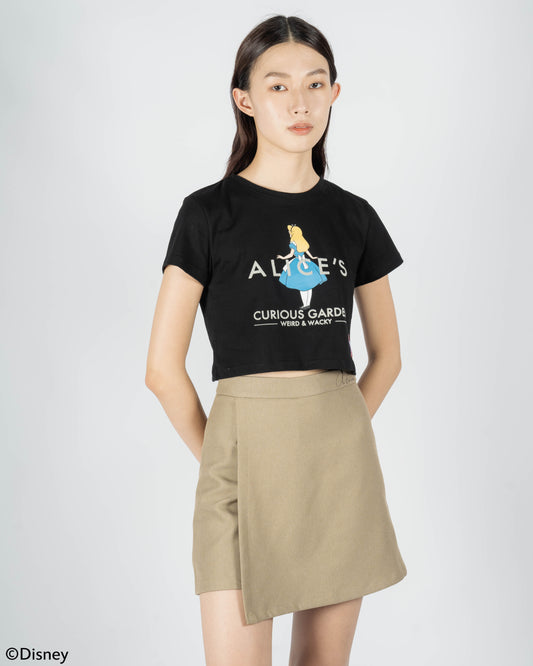 Alice In Wonderland Embroidery Skort (Khaki)