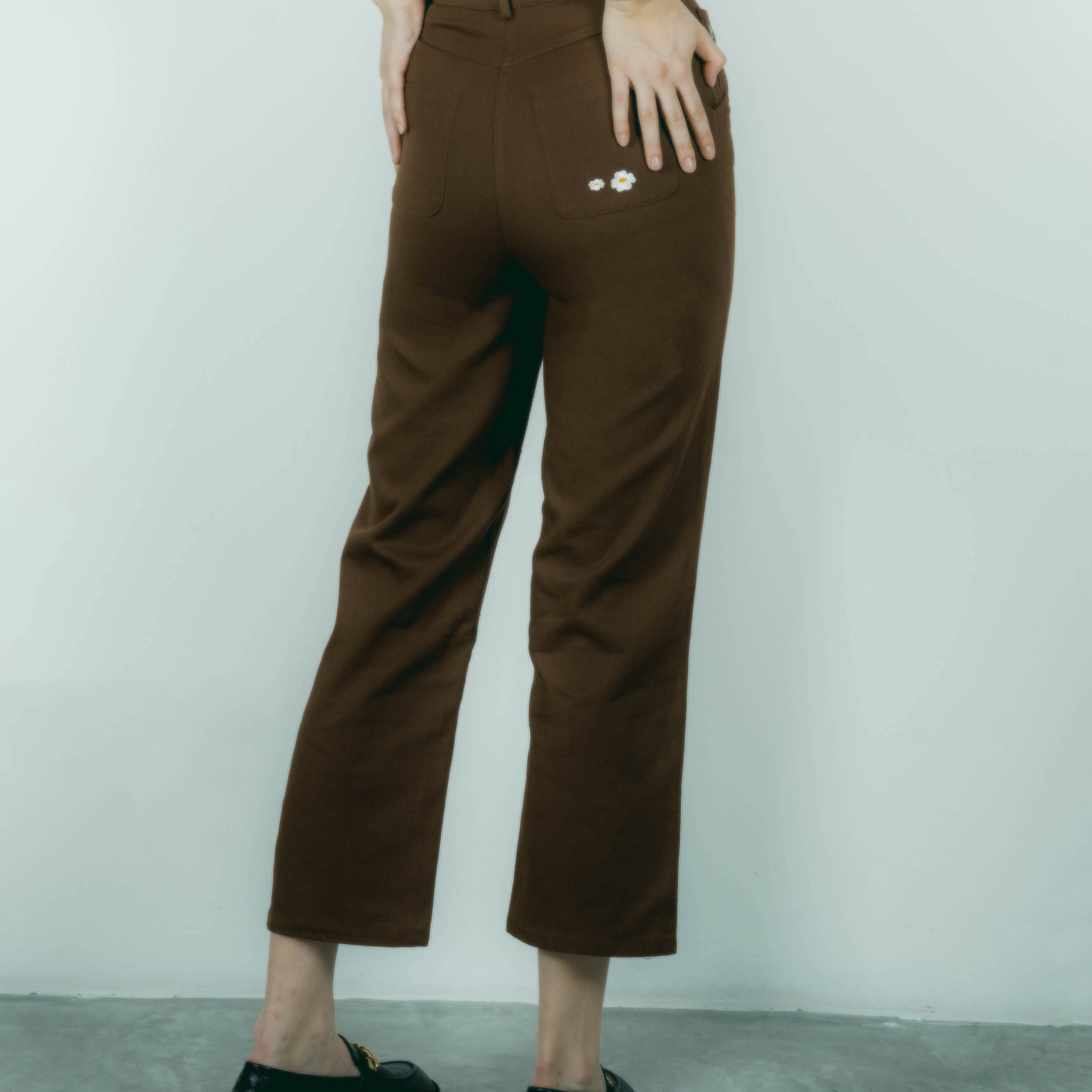Bambi Meets Flowers Straight Pants (Brown)