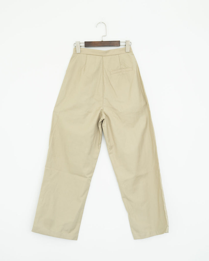 Kacy Straight Cut Pants (Light Beige)
