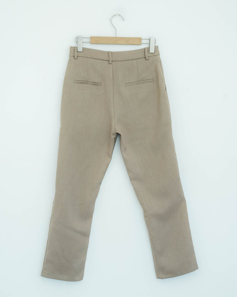 Henna High Waist Tailored Pants (Khaki)
