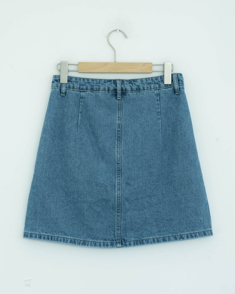 Zoe Denim A-Line Skirt (Denim)