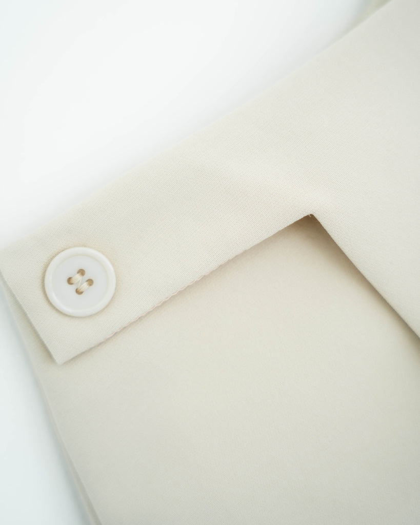 Front Button Wrap Skirt (Bone)