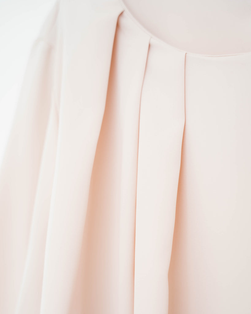 Comfy Pleated Two-Way Blouse (Bone)