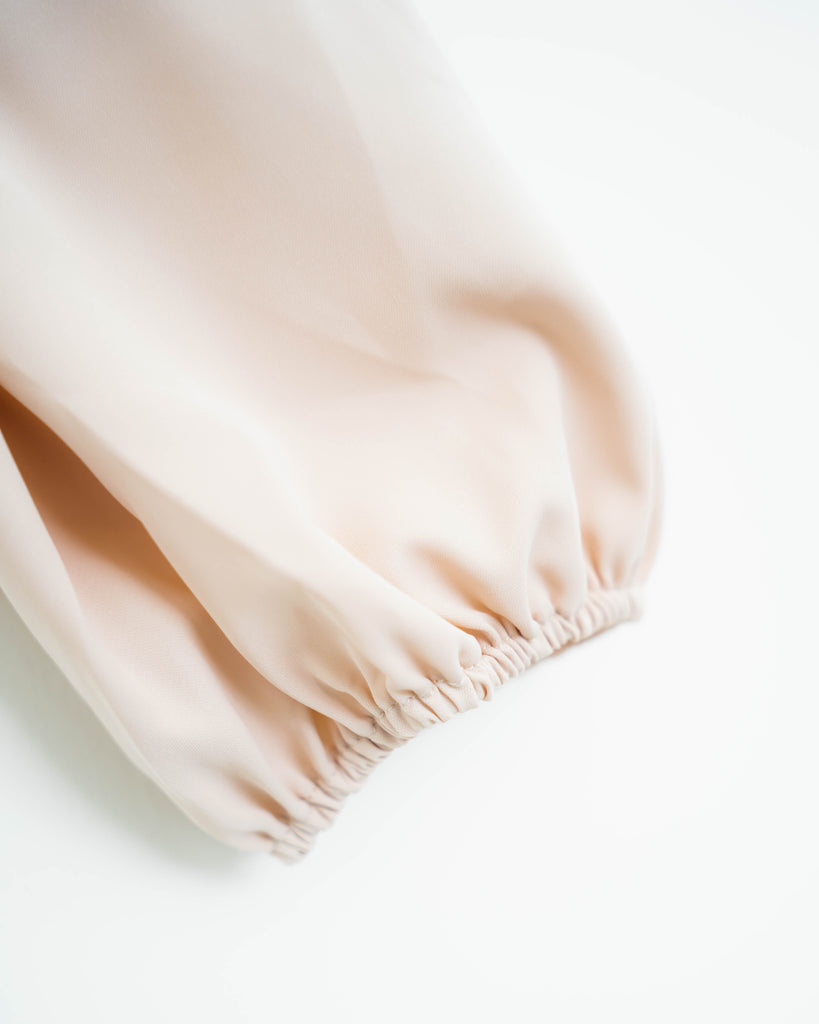 Comfy Pleated Two-Way Blouse (Bone)