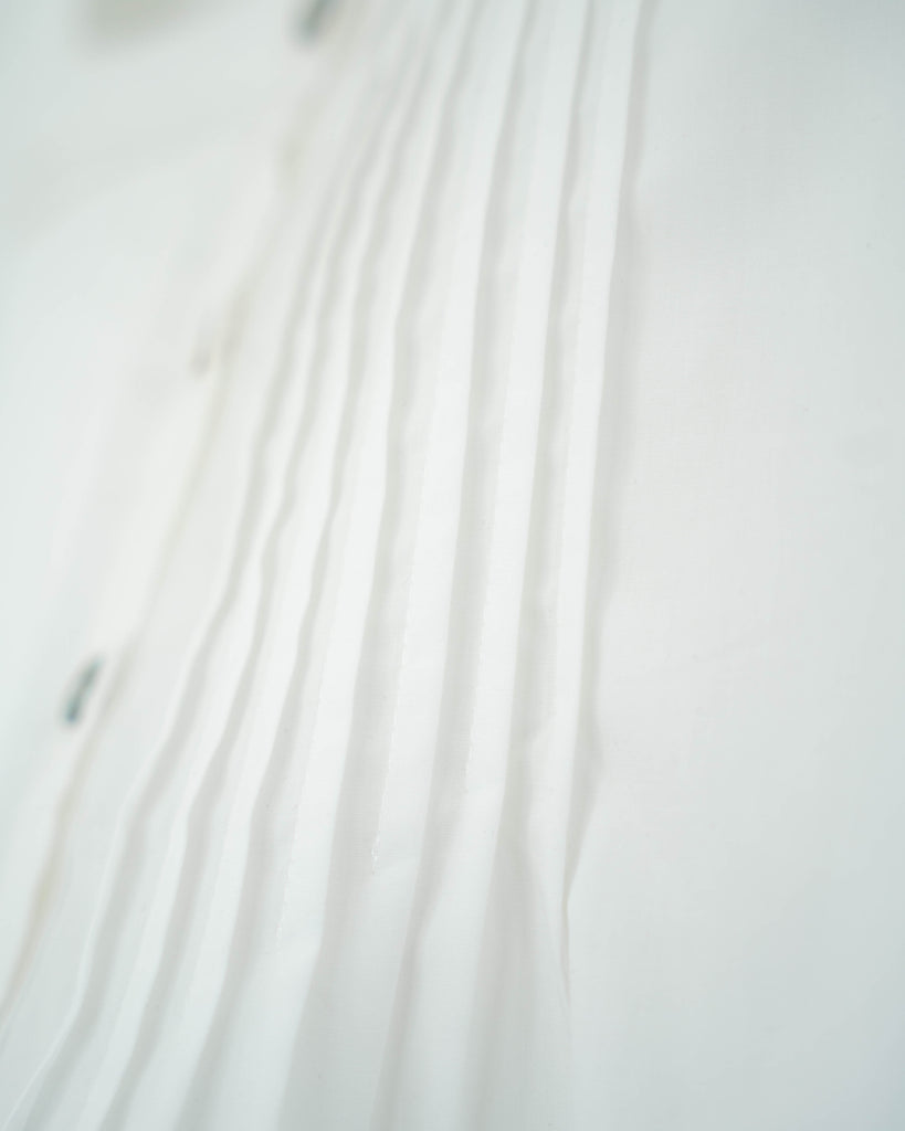 Square Neck Pintucks Top (White)