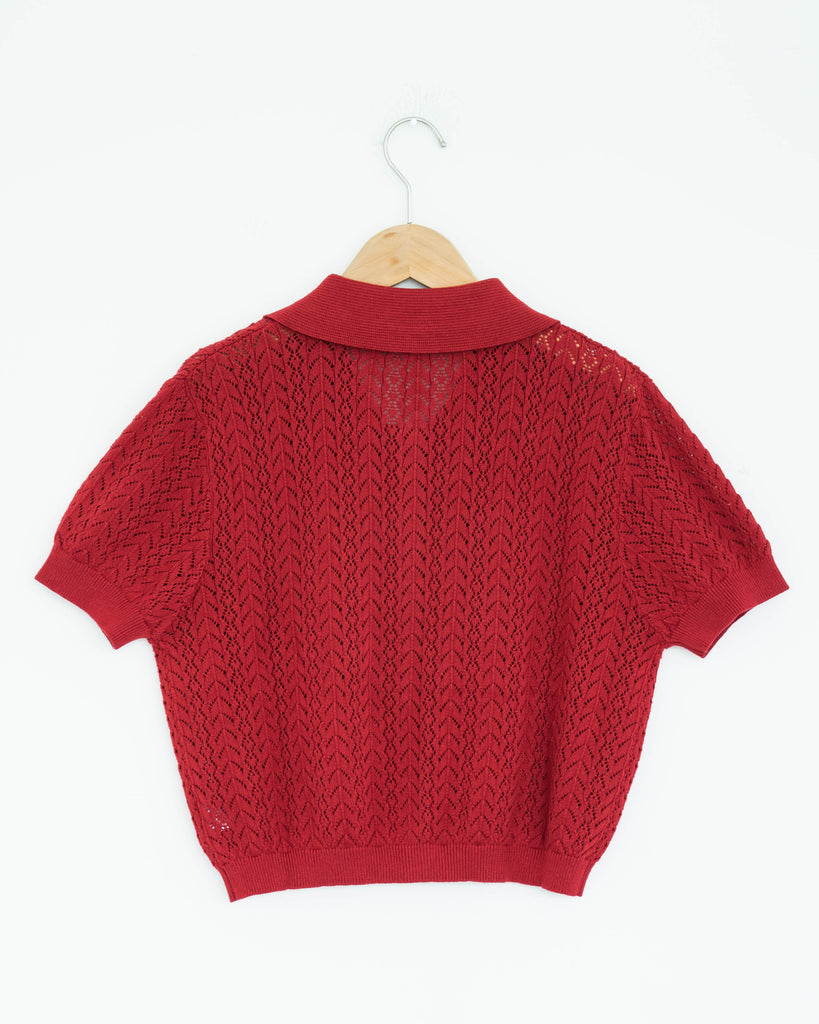 Chris Short Sleeve Knit Top (Red)