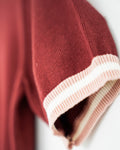 Contrast Trim Knit Top (Red)_Cuff Design