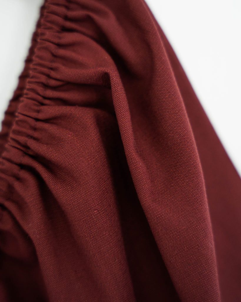 Puff Sleeve Square Neck Top (Red)