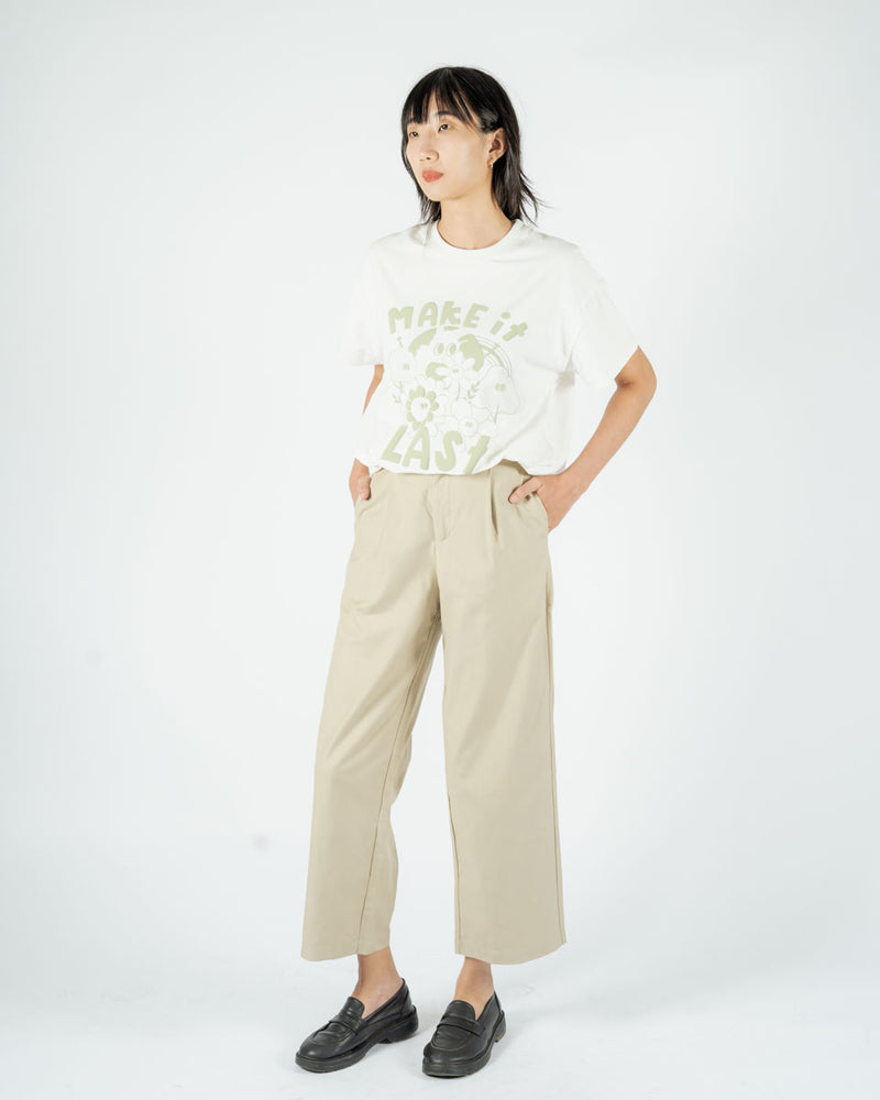 Kacy Straight Cut Pants (Light Beige)