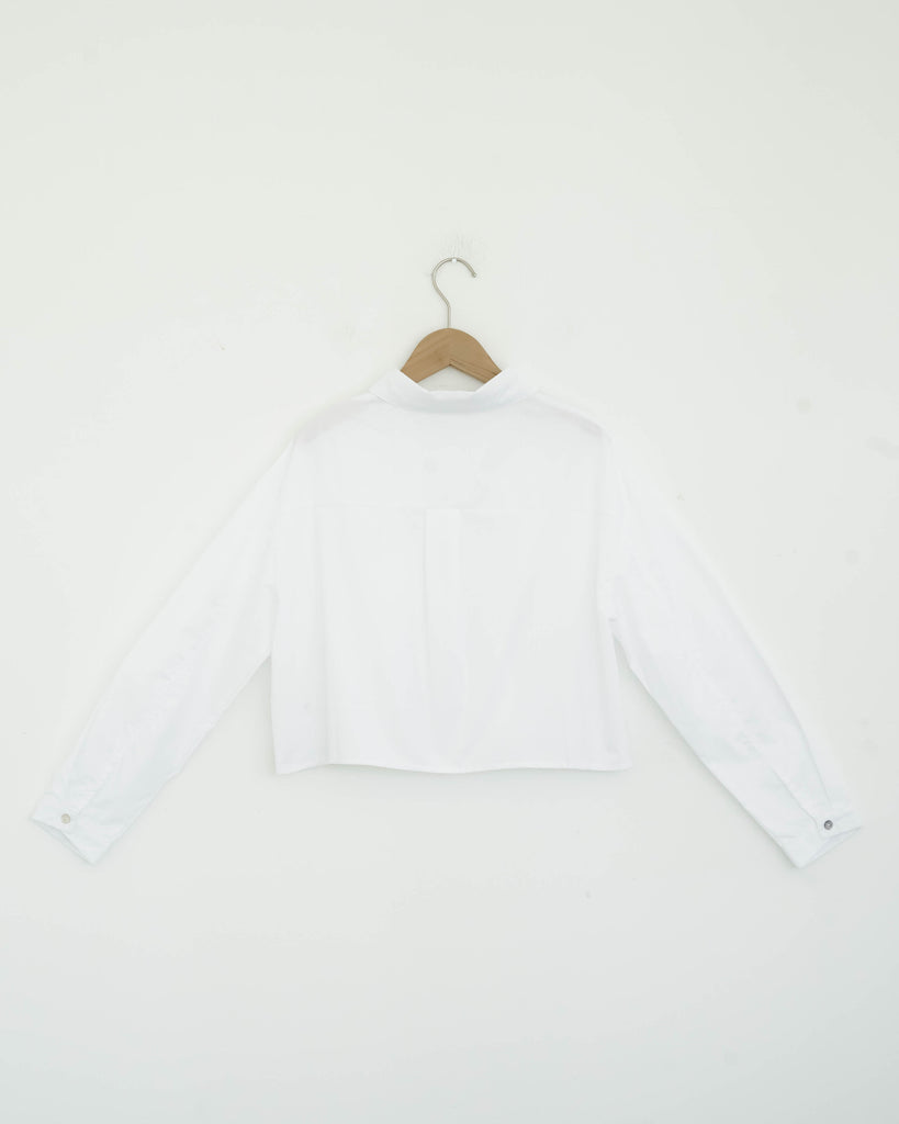 Pocket Crop Shirt (White)