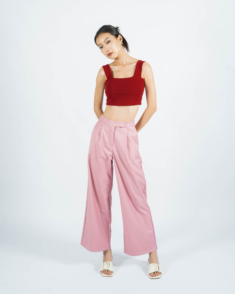 Charmane Straight Cut Trousers (Pink)