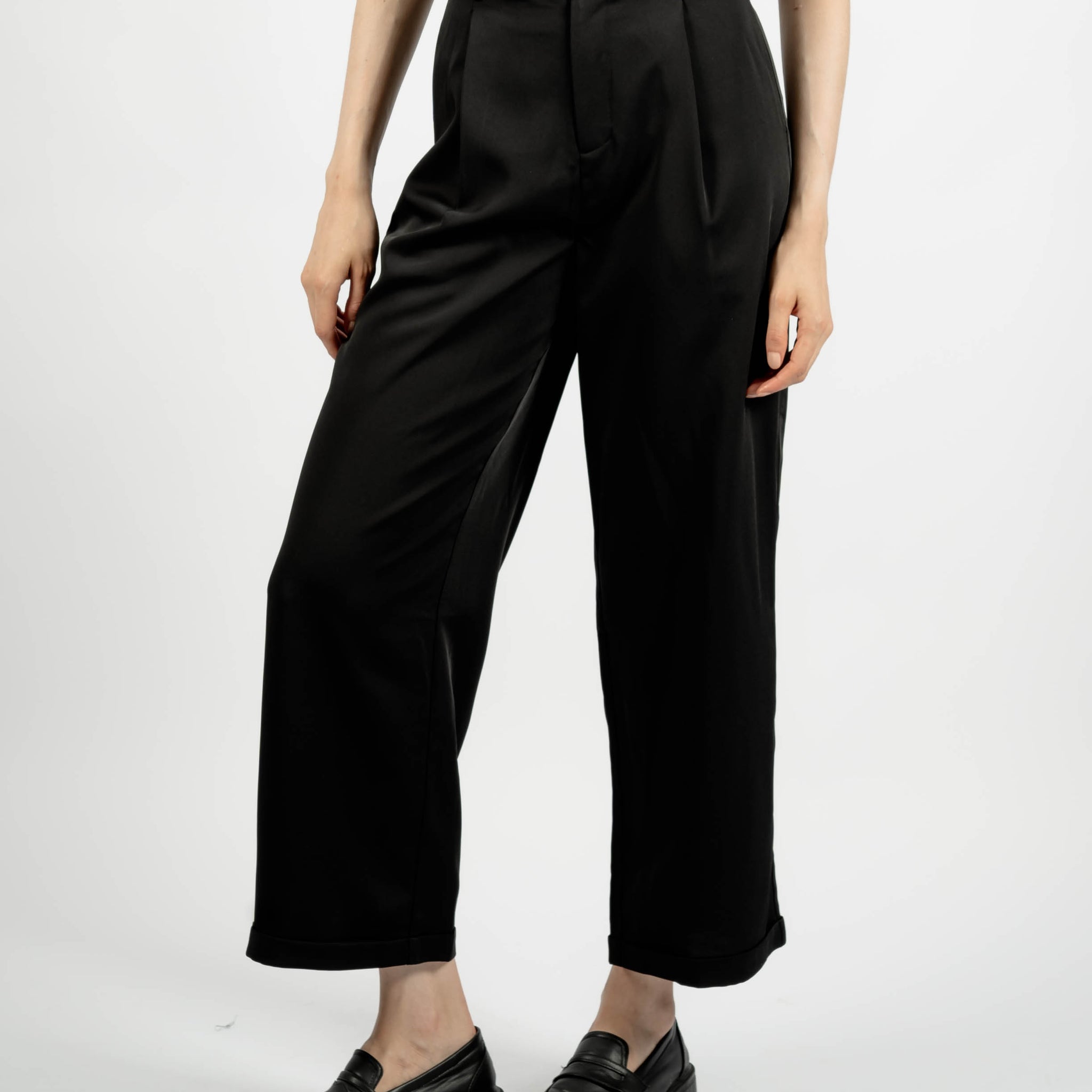 High Waist Tailored Culottes (Black)