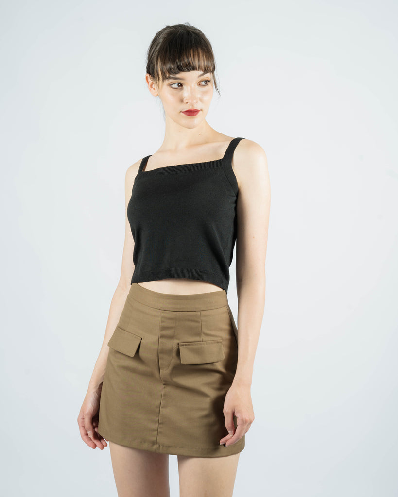 Tiana Knit Tank Top (Black)