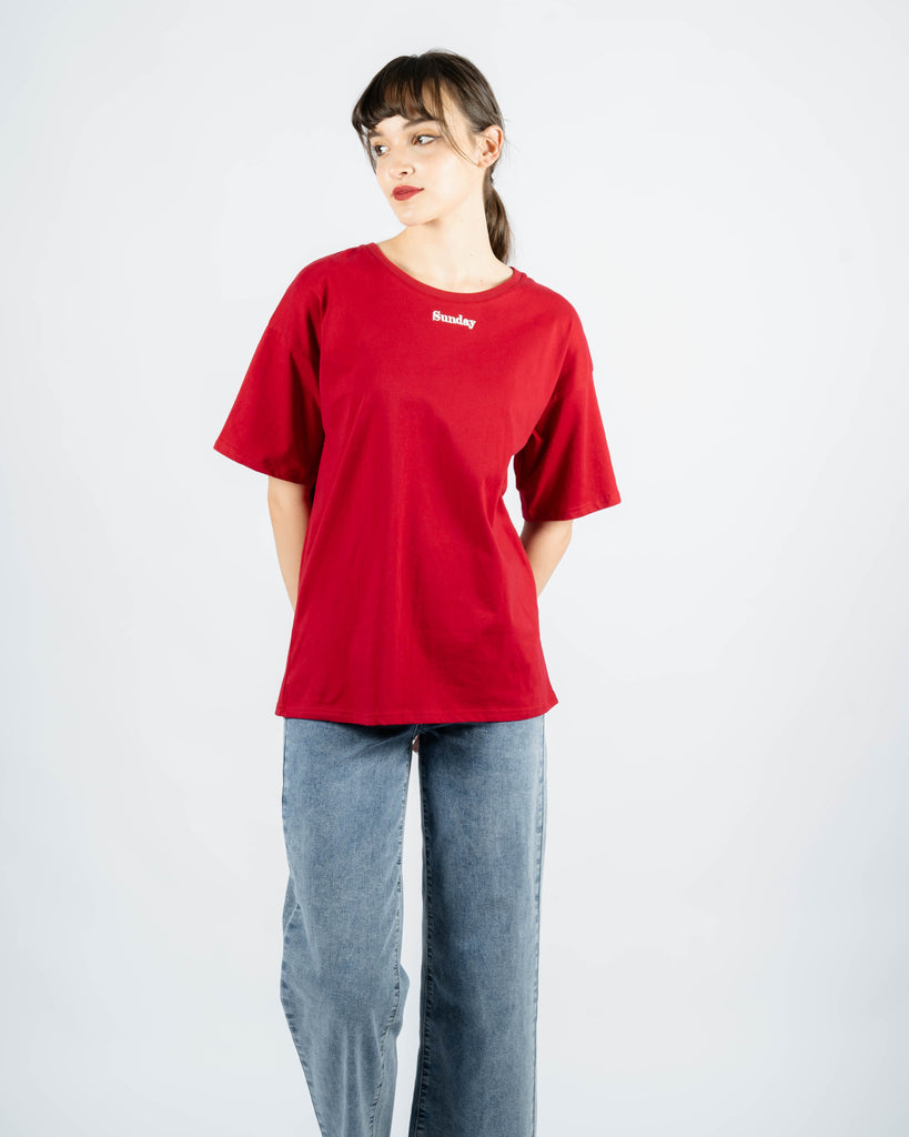 Sunday Oversize Tee (Red)