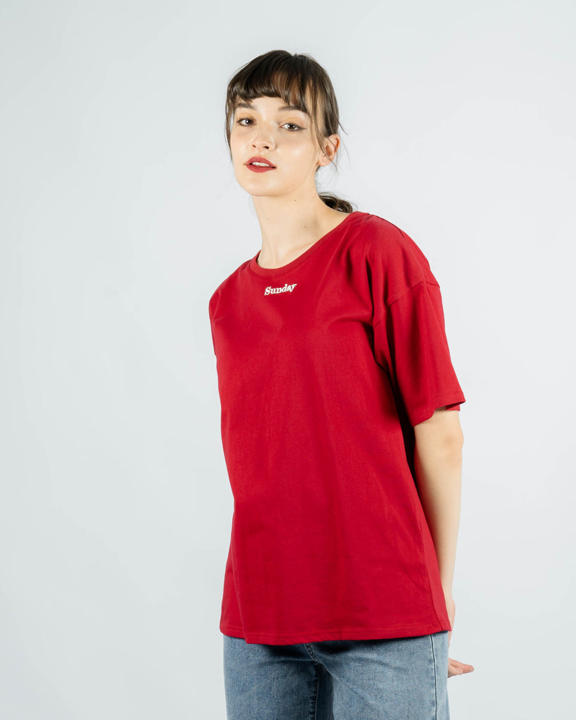 Sunday Oversize Tee (Red)