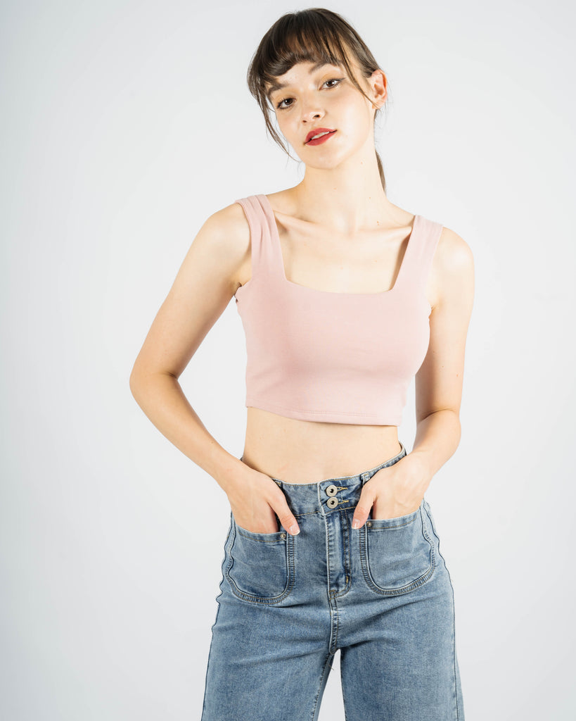 Classic Square Neck Crop Tank Top 1.0