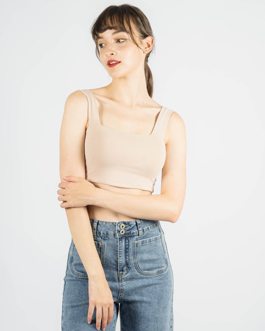 Classic Square Neck Crop Tank Top 1.0 (SIZE XS)