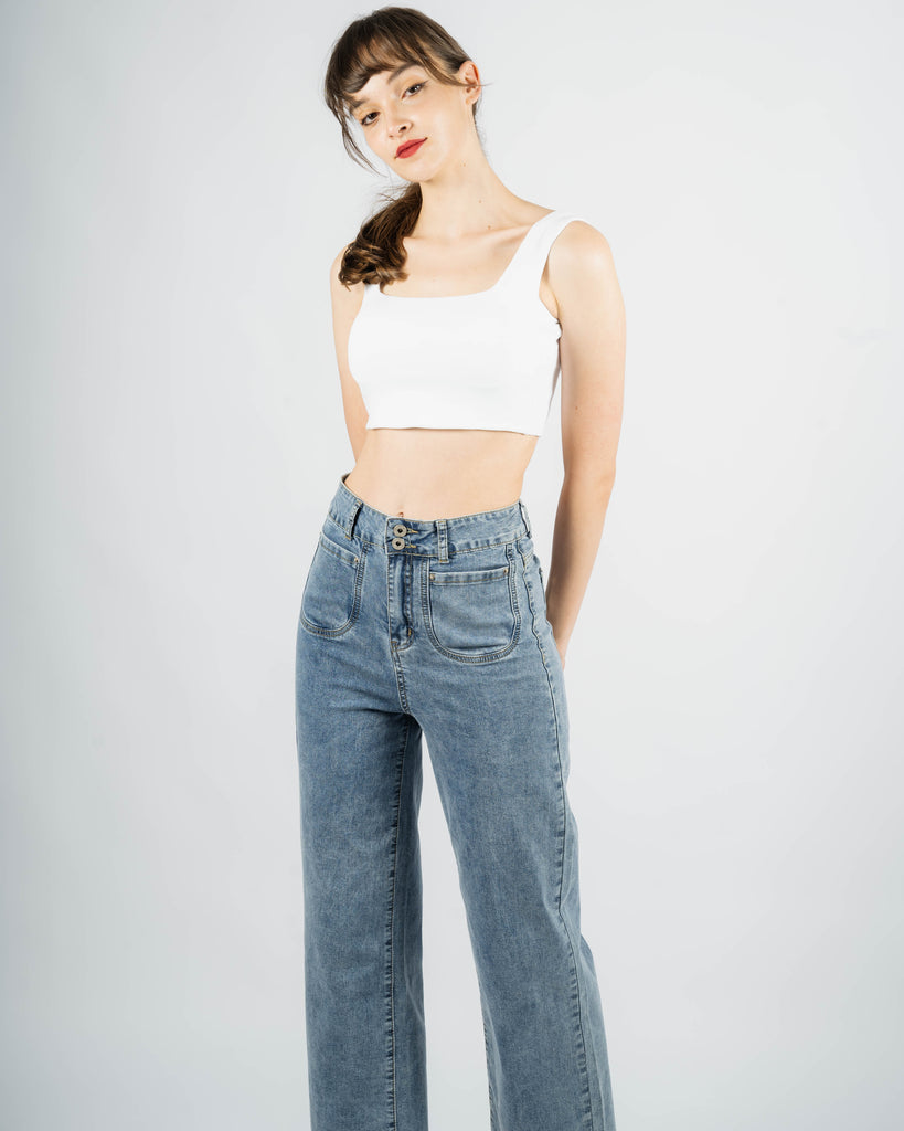 Classic Square Neck Crop Tank Top 1.0