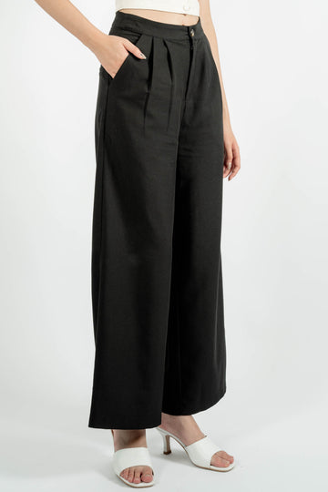 Lena Straight Cut Trousers (Black)