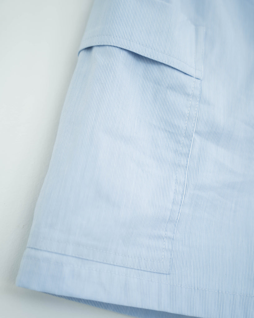 Jovie Drawstring Waist Pocket Shorts (Blue Stripe)