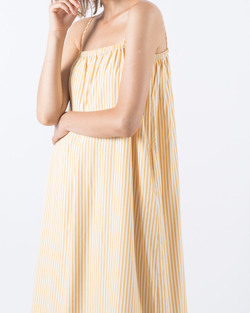 Pinstripe Maxi Dress (Yellow)