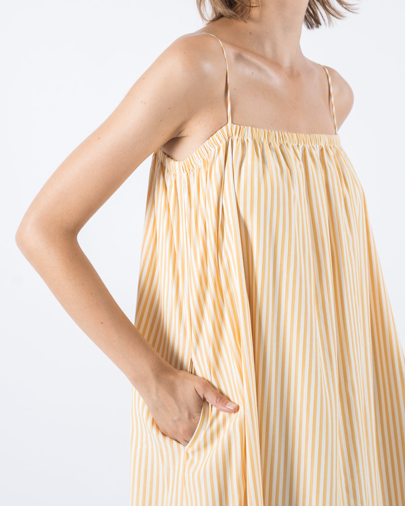 Pinstripe Maxi Dress (Yellow)
