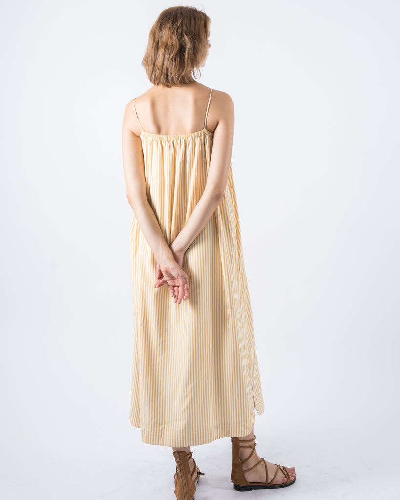 Pinstripe Maxi Dress (Yellow)