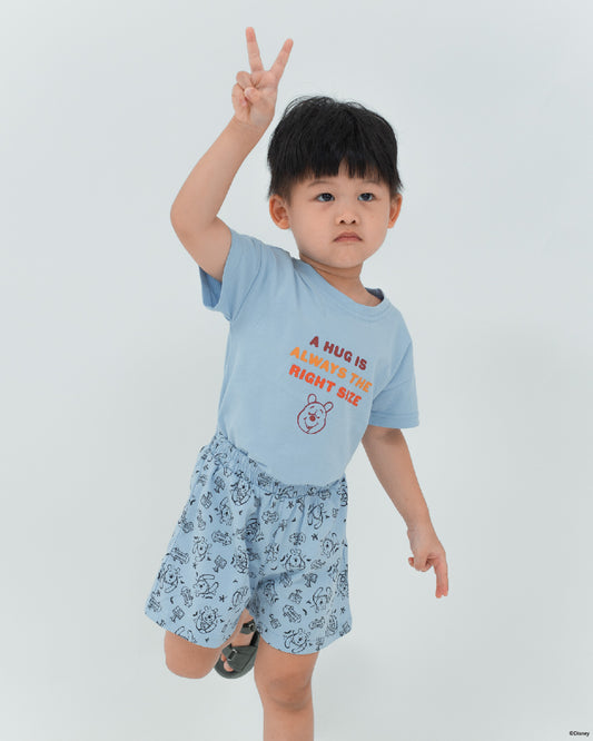 Winnie A Hug Is Always The Right Size Kids Lounge Set (Baby Blue)